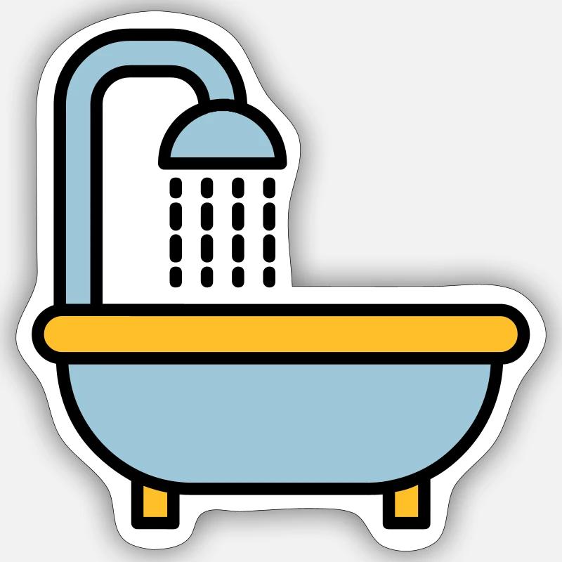 Badewanne - Sticker Größe S (10 x 10 cm) - Mattweiß
