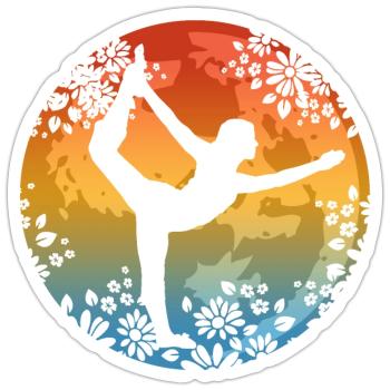 Pilates Yoga - Sticker Größe S (10 x 10 cm) - Mattweiß - Vorne