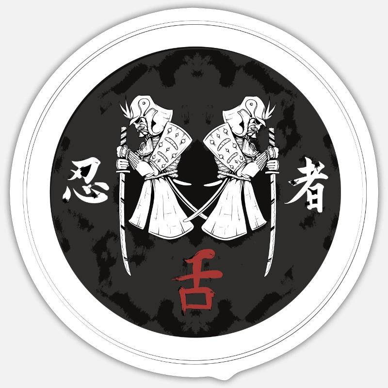 Samurai # 2 - Sticker size S (10 x 10 cm) - white matte