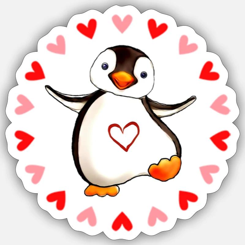 Pingouin - Sticker taille S (10 x 10 cm) - blanc mat