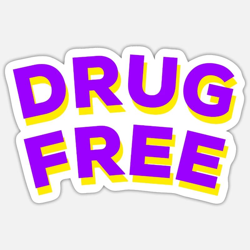 Sans drogue - Sticker taille S (10 x 10 cm) - blanc mat