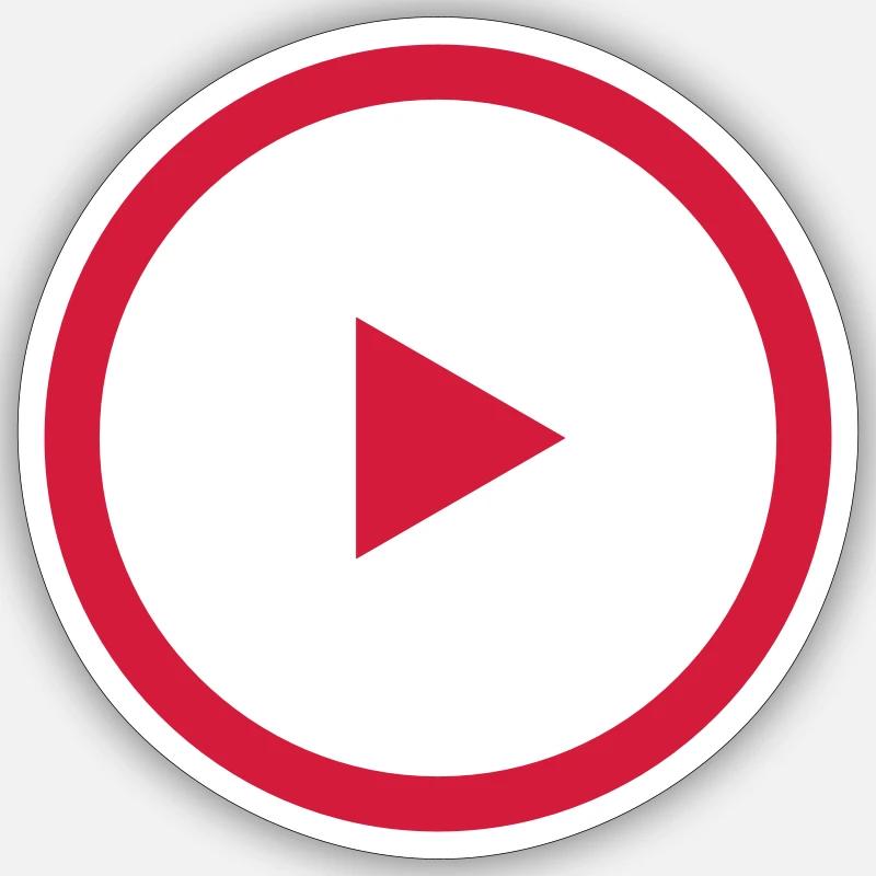 Play button - Sticker size S (10 x 10 cm) - white matte