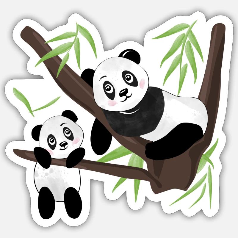 panda - Sticker taille S (10 x 10 cm) - blanc mat