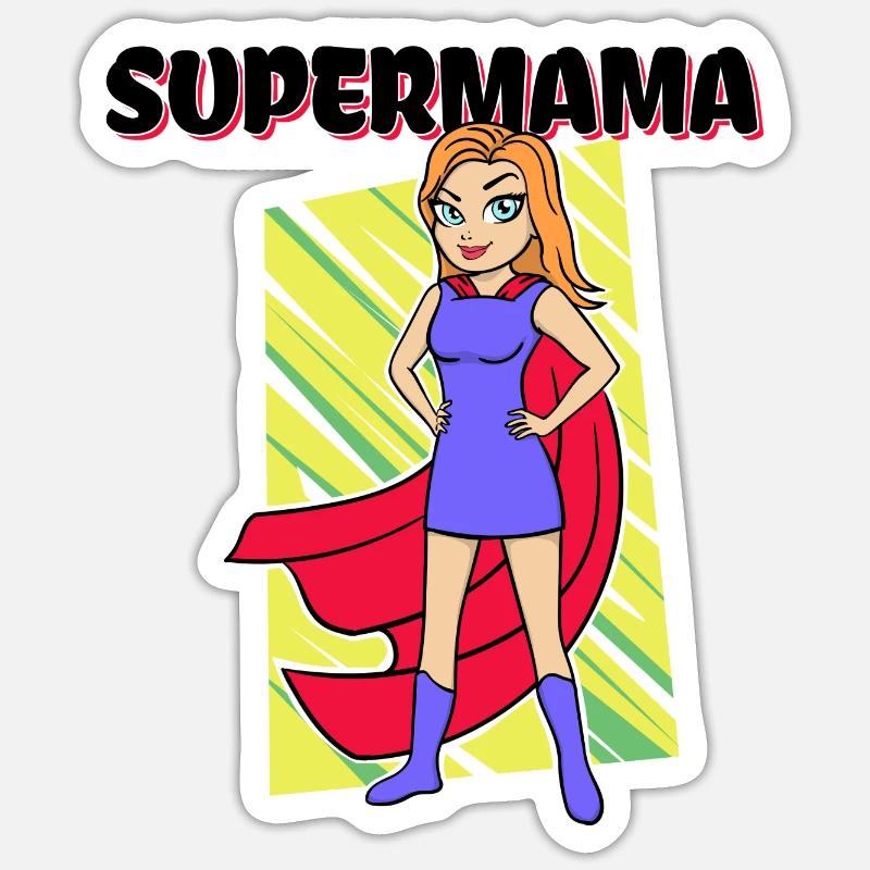 Supermama Beste Mutter Muttertag Statement Mama Sticker Größe S (10 x 10 cm)