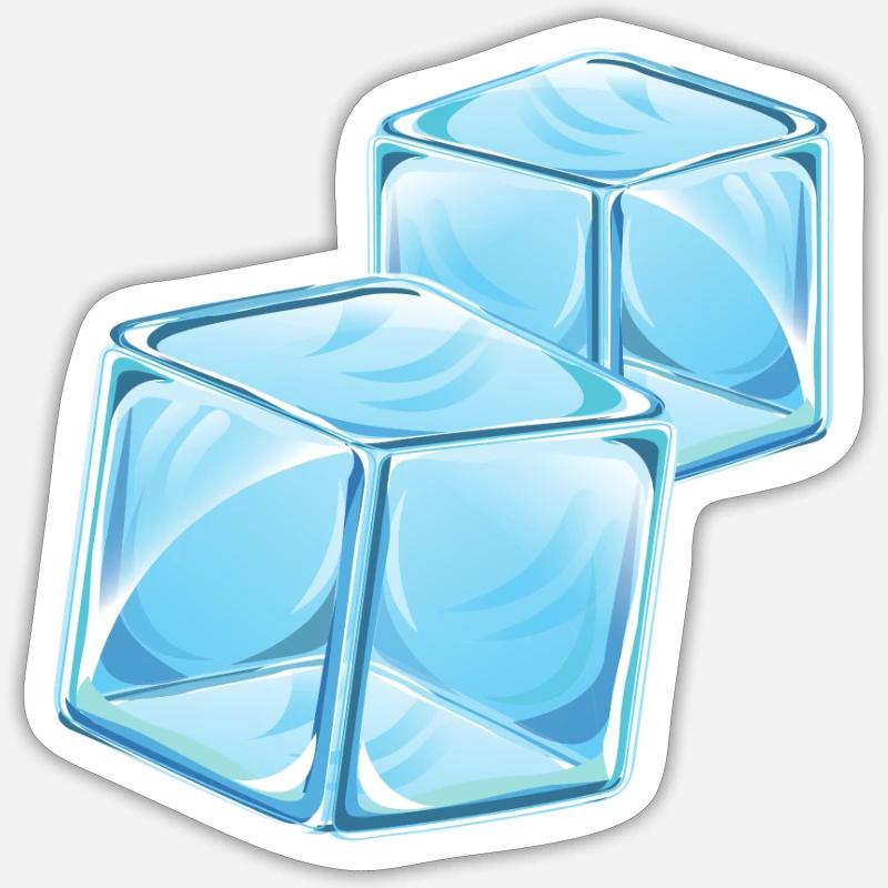 Ice cubes - Sticker size S (10 x 10 cm) - white matte