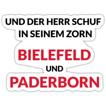 Bielefeld und Paderborn - Sticker Größe S (10 x 10 cm) - Mattweiß - Vorne