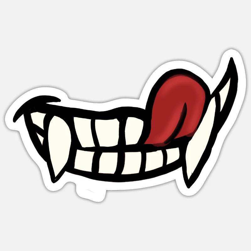 Vampire smile grimaces comic - Sticker size S (10 x 10 cm) - white matte