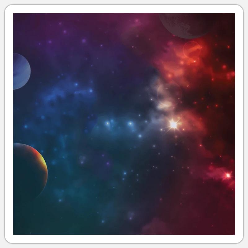 Modèle d'espace - Sticker taille S (10 x 10 cm) - blanc mat