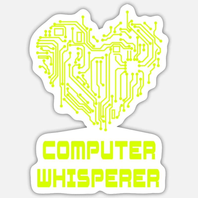 Computer whisperer - Sticker size S (10 x 10 cm) - white matte