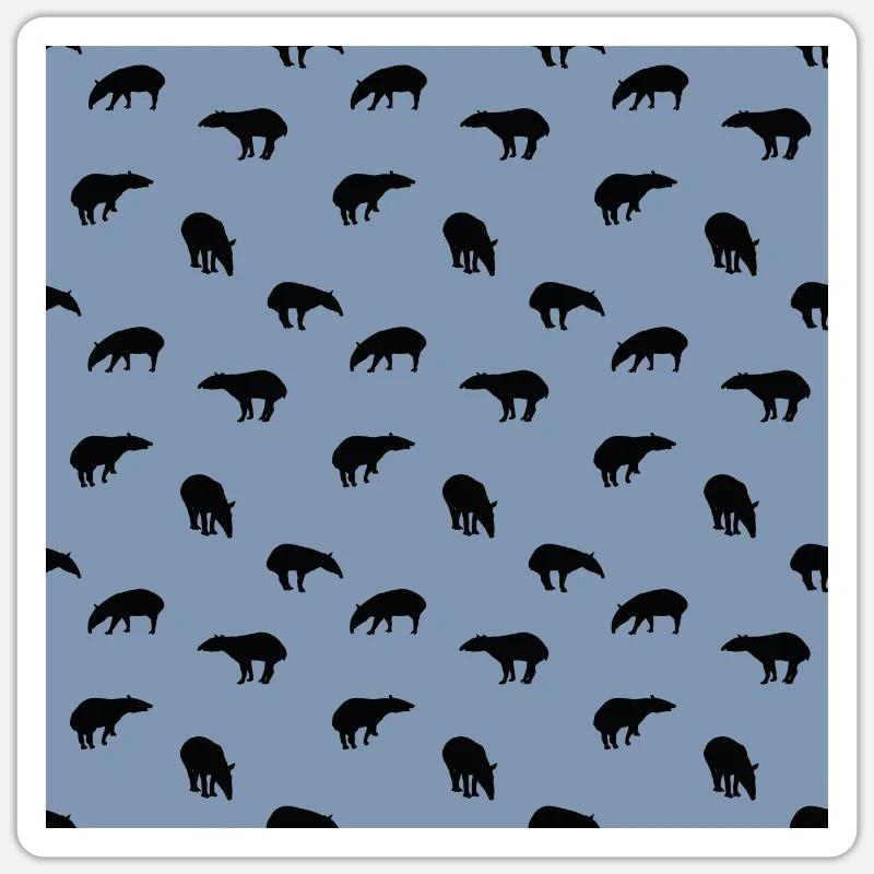 Tapir Silhouettes Pattern Saddle Pad Tapir Pattern - Sticker size S (10 x 10 cm) - white matte