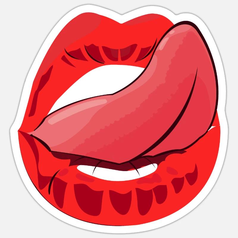 bocca - Sticker formato S (10 x 10 cm) - bianco opaco