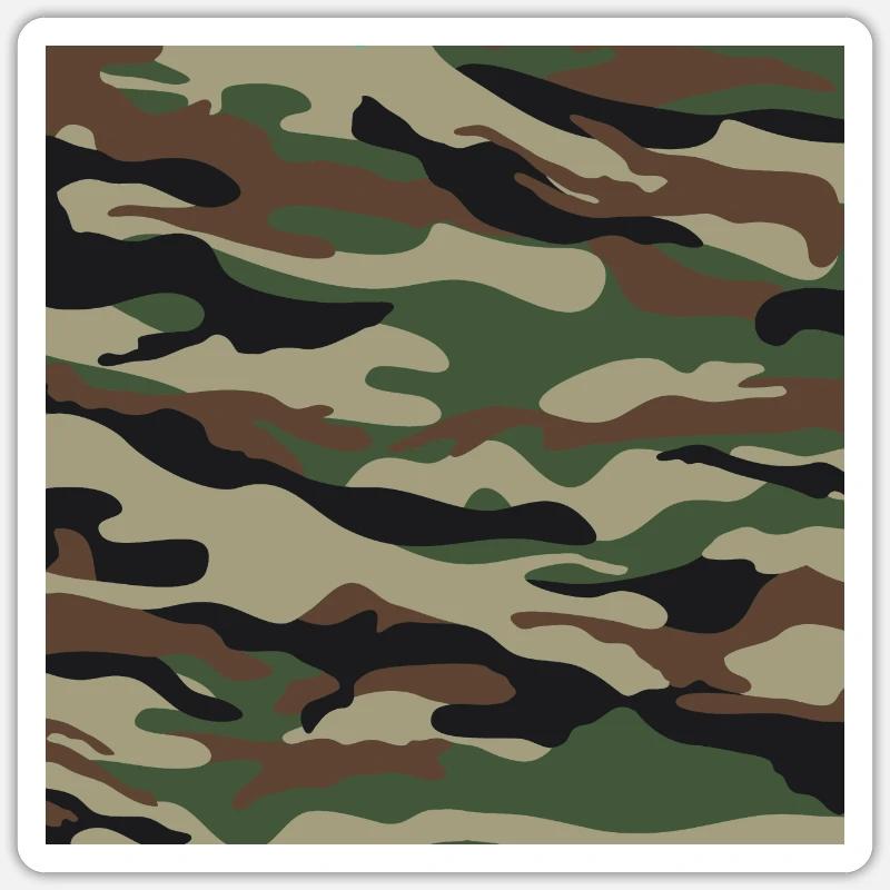 Camouflage pattern green - Sticker size S (10 x 10 cm) - white matte