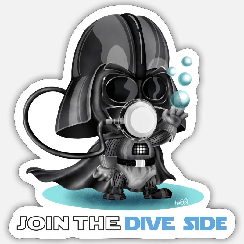 Dive Side - Sticker size S (10 x 10 cm) - white matte