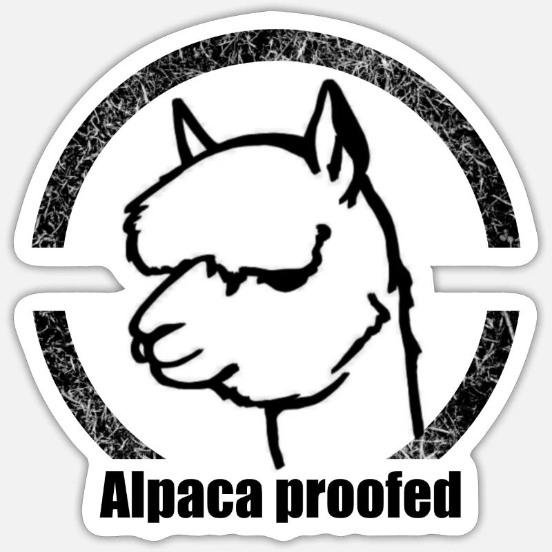 alpaca proofed - Sticker size S (10 x 10 cm) - white matte