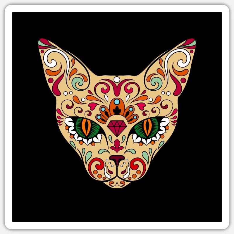 Sphynx sphinx cat naked cat pedigree cat pattern - Sticker size S (10 x 10 cm) - white matte