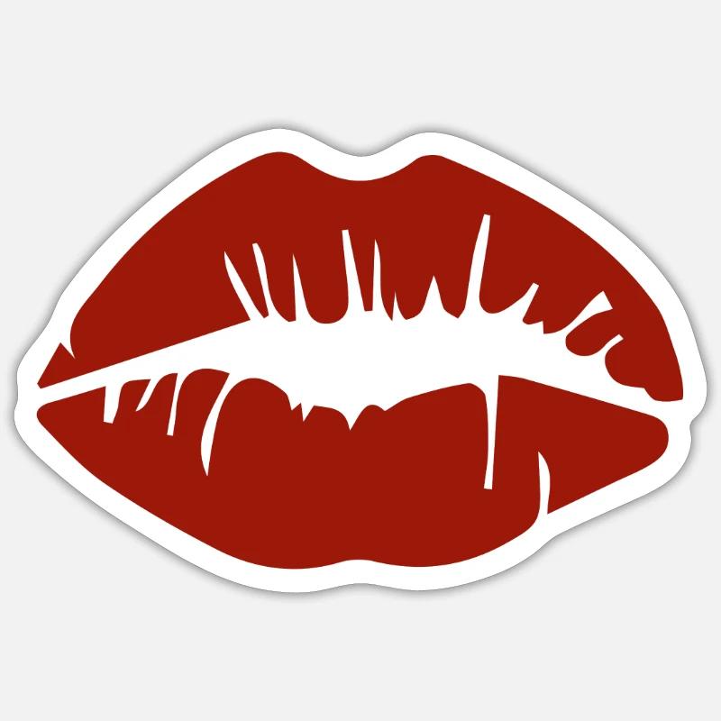 Lips - Sticker size S (10 x 10 cm) - white matte