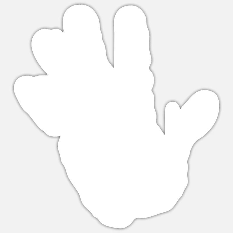 Empreinte de main (blanc) Sticker taille S (10 x 10 cm)