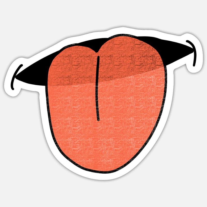 Bouche avec langue - Sticker taille S (10 x 10 cm) - blanc mat