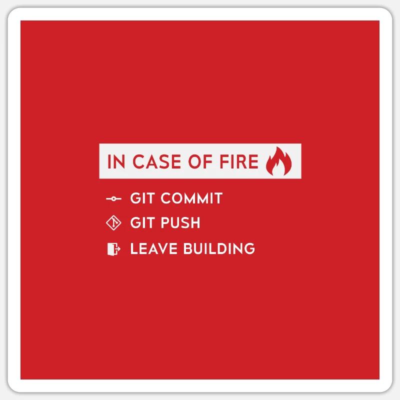 In case of fire - programmer developer - Sticker size S (10 x 10 cm) - white matte