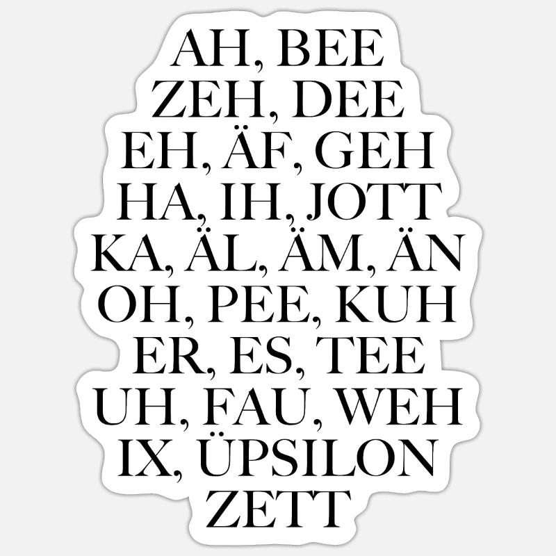 Das abc - Sticker Größe S (10 x 10 cm) - Mattweiß