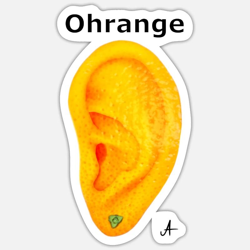 Ohrange - Sticker Größe S (10 x 10 cm) - Mattweiß