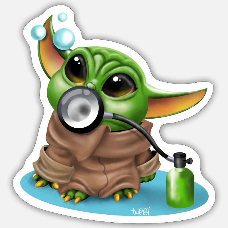 Tauch Dive Bébé - Sticker taille S (10 x 10 cm) - blanc mat