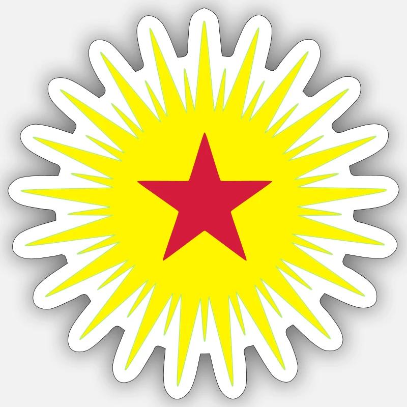 KCK sun - Sticker size S (10 x 10 cm) - white matte