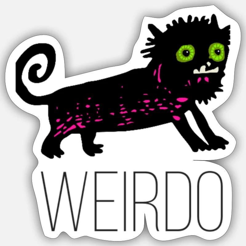 Weirdo - Sticker taille S (10 x 10 cm) - blanc mat