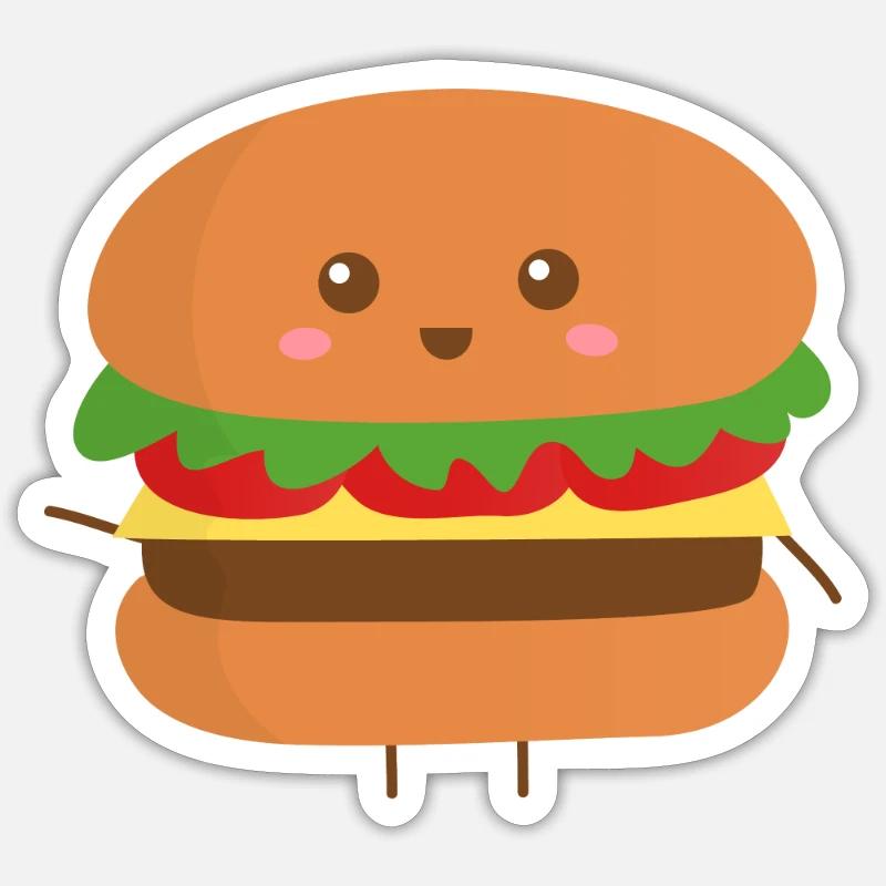 Cute Burger Doodle - Sticker size S (10 x 10 cm) - white matte