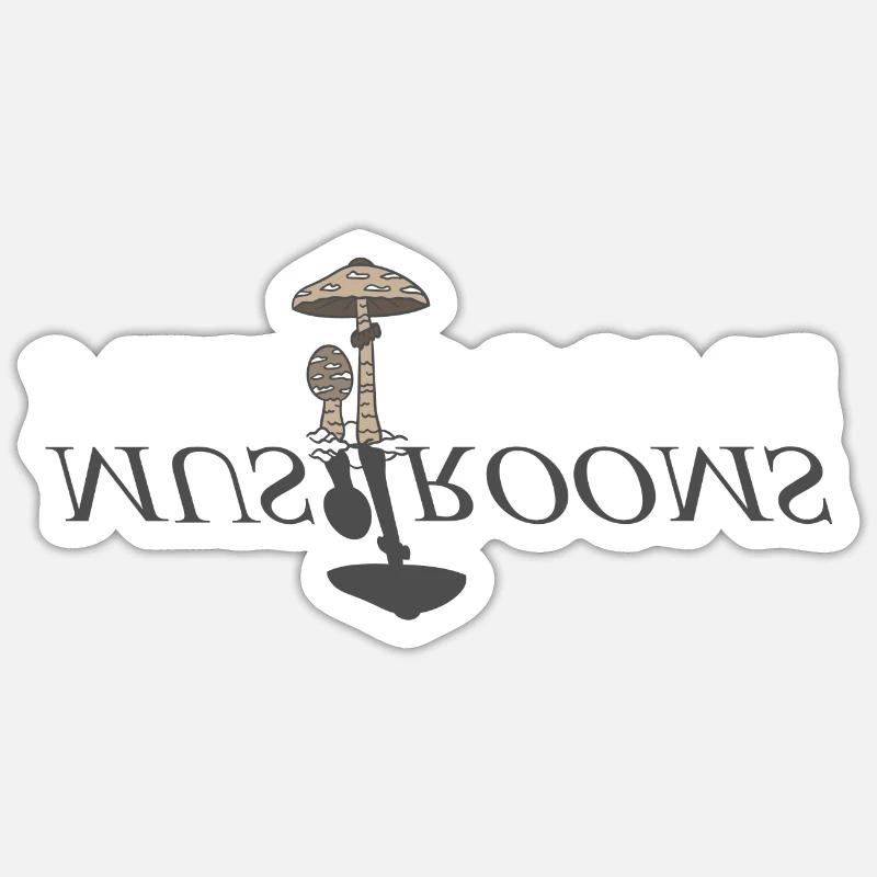 CHAMPIGNONS - Parasol - Sticker taille S (10 x 10 cm) - blanc mat