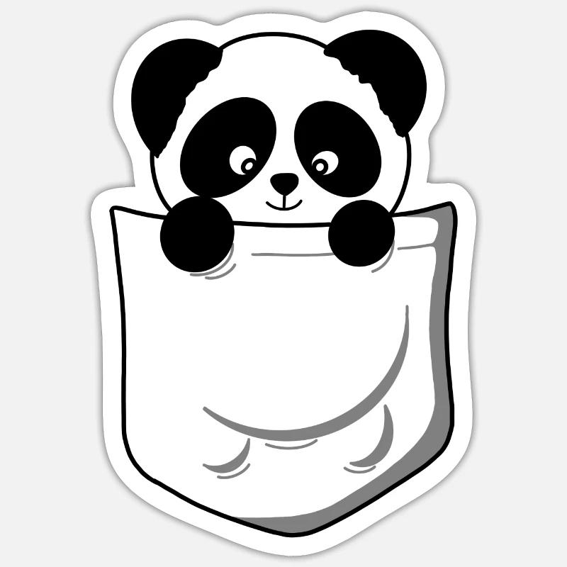 Panda panda bear pocket funny cute - Sticker size S (10 x 10 cm) - white matte
