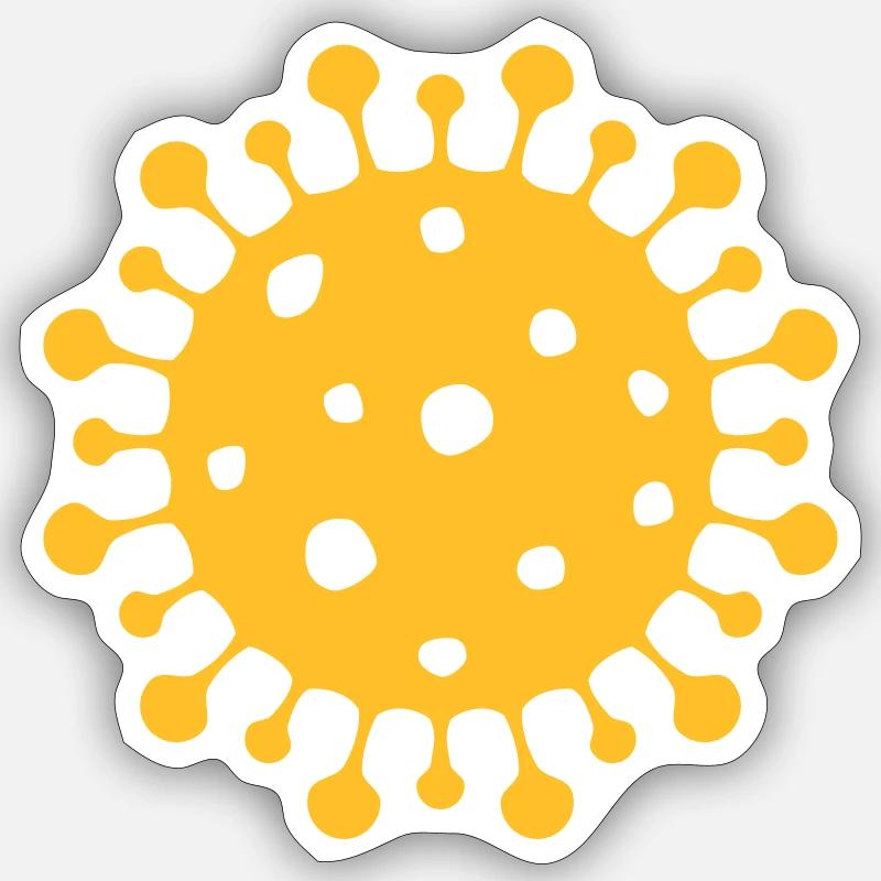 virus - Sticker taille S (10 x 10 cm) - blanc mat