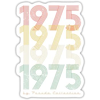 Vintage 1975 pseudo - Sticker size S (10 x 10 cm) - white matte - Front