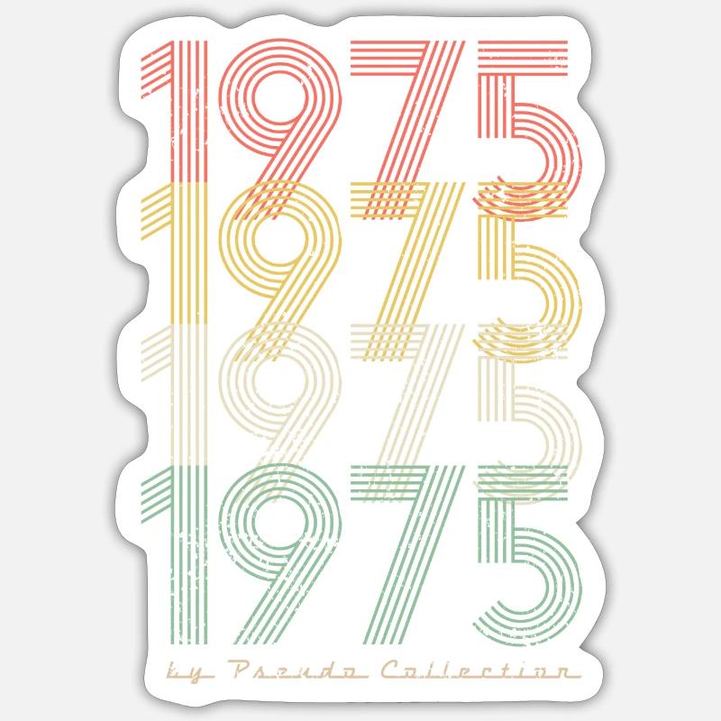 Vintage 1975 pseudo - Sticker size S (10 x 10 cm) - white matte