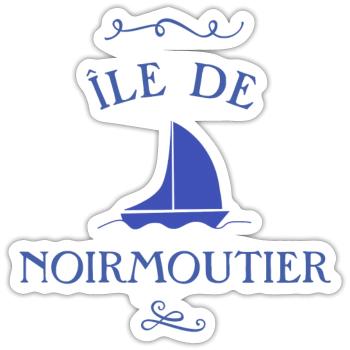ile de noirmoutier bateau - Sticker taille S (10 x 10 cm) - blanc mat - Devant