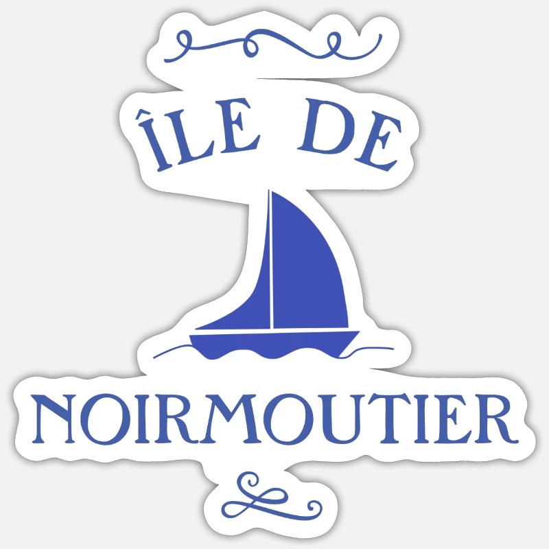 ile de noirmoutier bateau - Sticker taille S (10 x 10 cm) - blanc mat