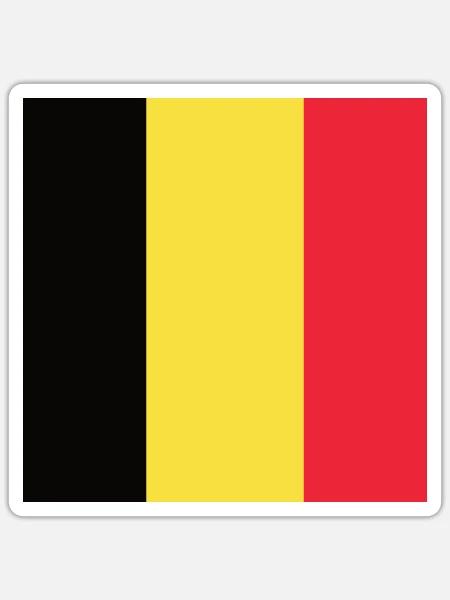 Belgische Maske Belgien Fahne Flagge Belgier - Sticker Größe S (10 x 10 cm) - Mattweiß