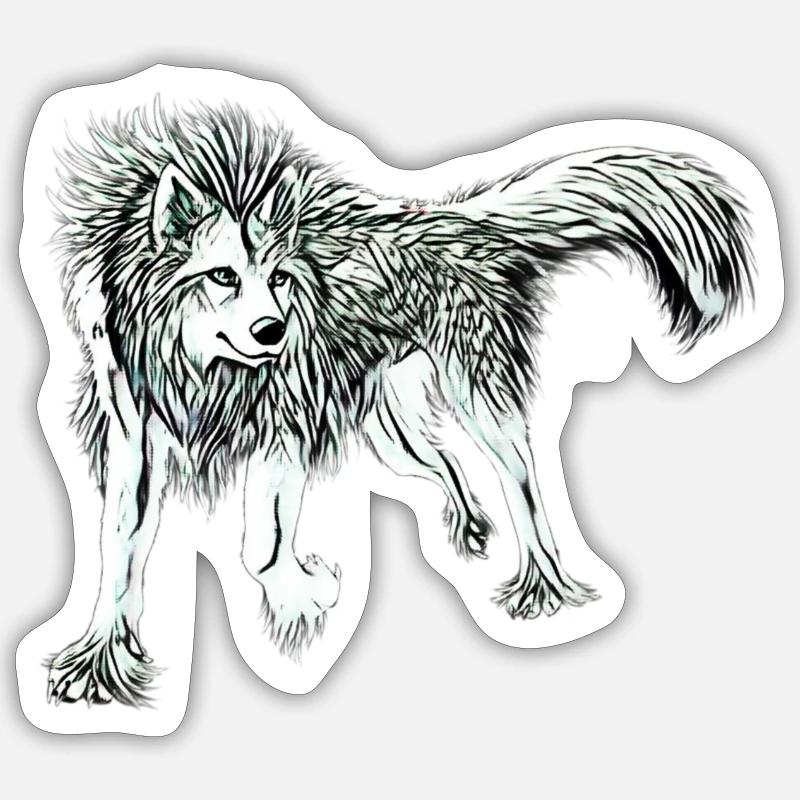 Werwolf - Sticker Größe S (10 x 10 cm) - Mattweiß