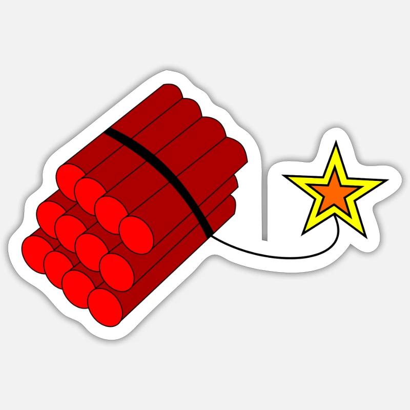 Dynamite - Sticker taille S (10 x 10 cm) - blanc mat