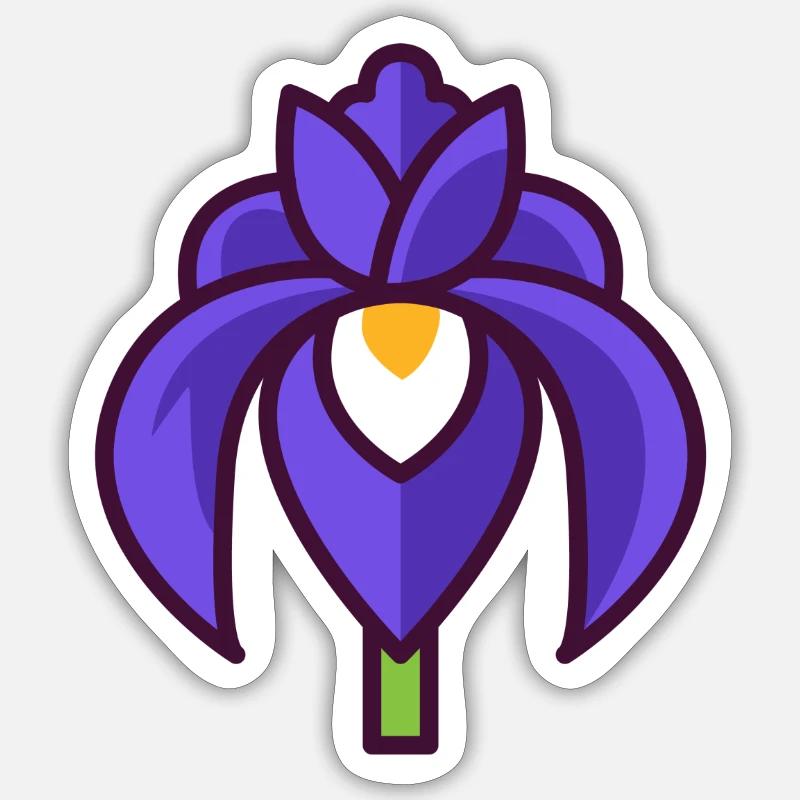 Bearded iris - Sticker size S (10 x 10 cm) - white matte