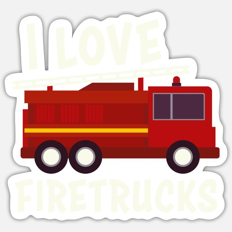 Pompier pompier - Sticker taille S (10 x 10 cm) - blanc mat