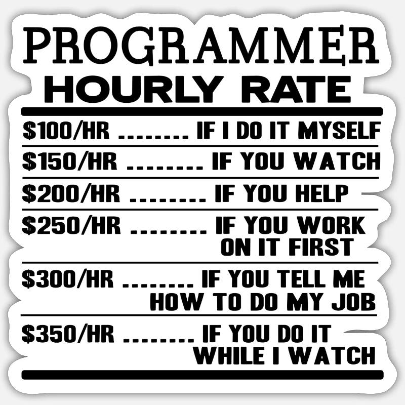 programmer - Sticker size S (10 x 10 cm) - white matte