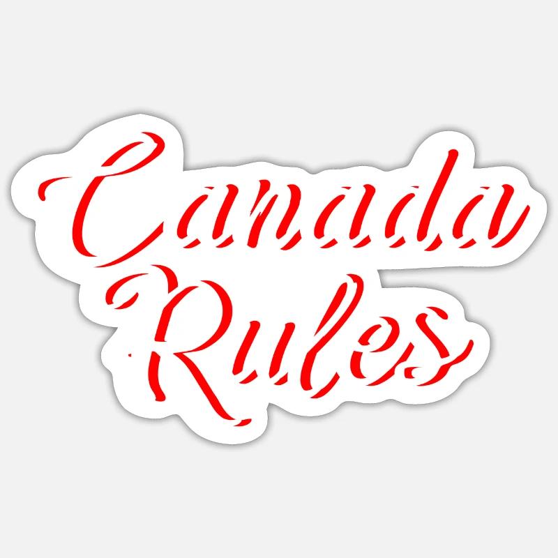 CANADA RULES - Sticker Größe S (10 x 10 cm) - Mattweiß