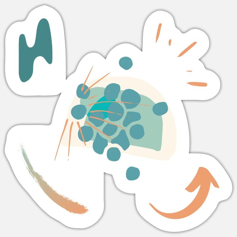 Design décontracté avec dégradé de couleur Sticker taille S (10 x 10 cm)