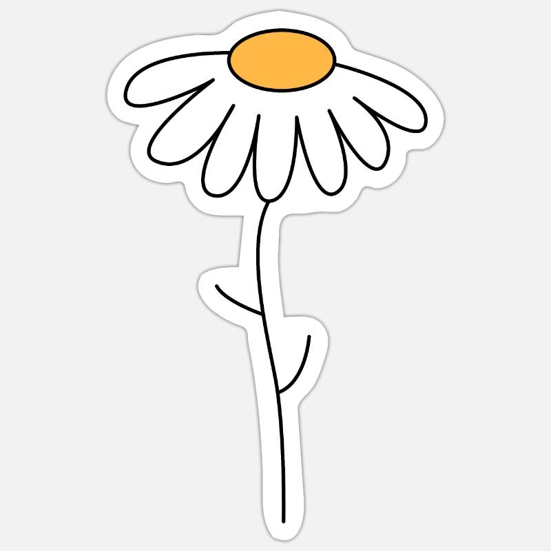 fleur - Sticker taille S (10 x 10 cm) - blanc mat