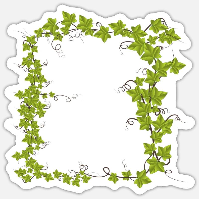 Cornice con decorazione di edera - Sticker formato S (10 x 10 cm) - bianco opaco