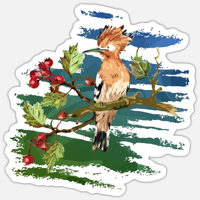 Oiseau - Sticker taille S (10 x 10 cm) - blanc mat