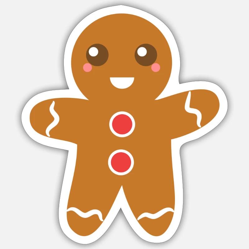 Netter Lebkuchenmann Sticker Größe S (10 x 10 cm)