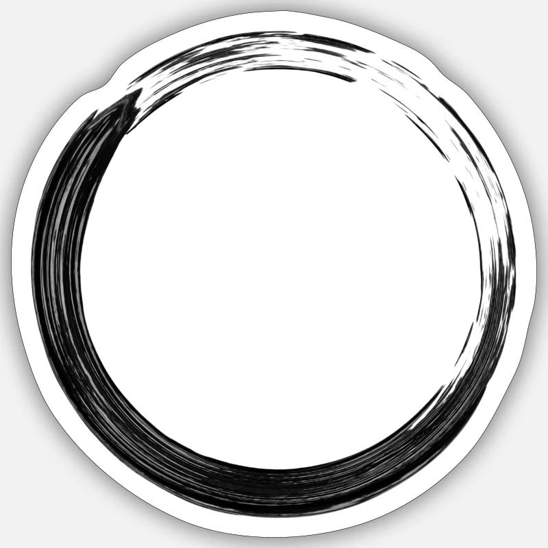Black circle - Sticker size S (10 x 10 cm) - white matte