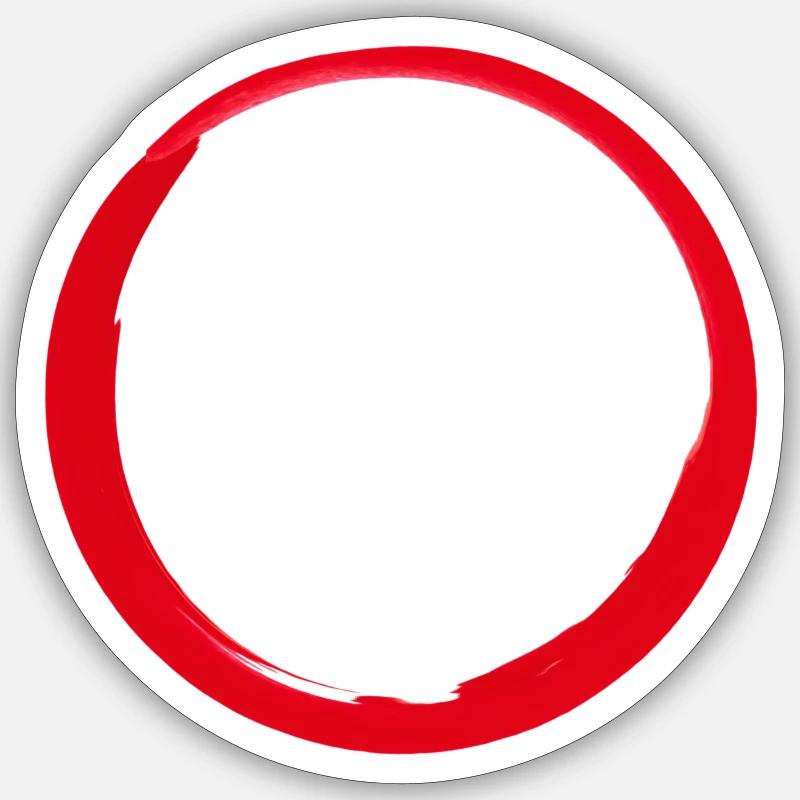 Cercle rouge - Sticker taille S (10 x 10 cm) - blanc mat
